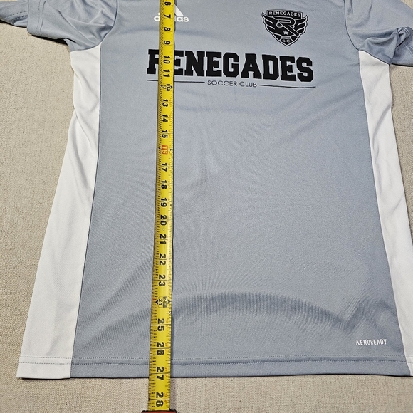 Adidas RSC Renegades Soccer Club Youth Soccer Jersey Size small gray and white - Picture 7 of 7